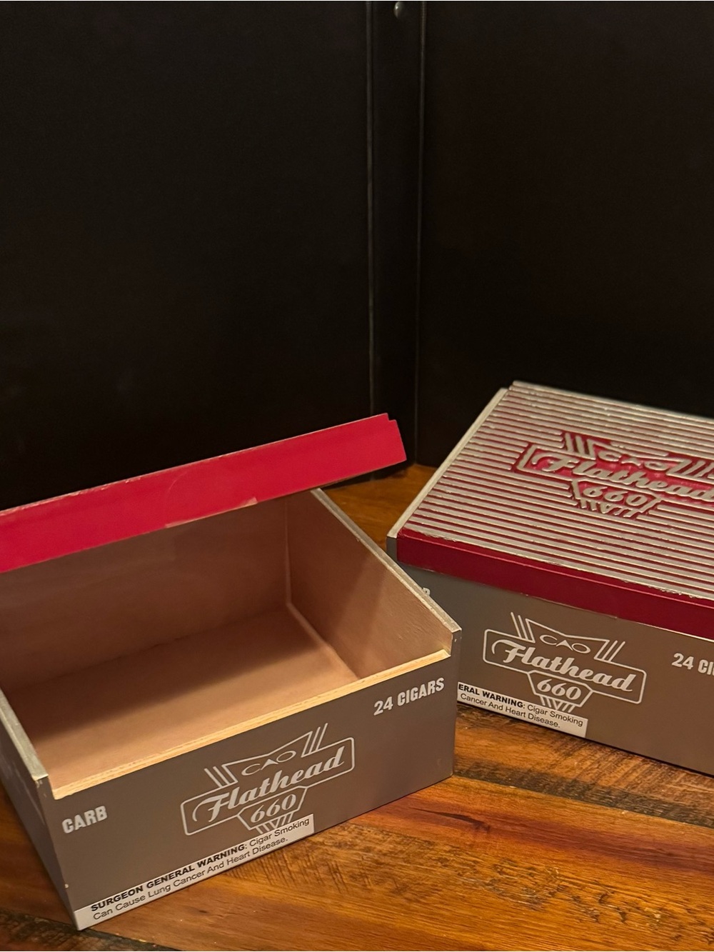 CAO Flathead 660 Cigar Box in Gray and Red